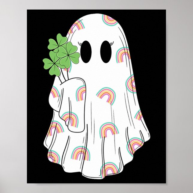 Affiche Rainbow Boo Shamrock Ghost St Patrick's Day Éffray (Devant)