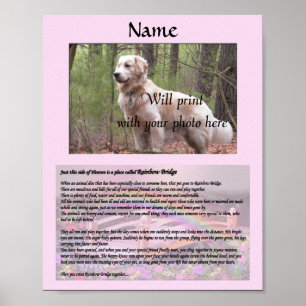 Affiche Rainbow Bridge Pet Memorial rose
