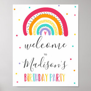 Affiche Rainbow Bright Birday Party