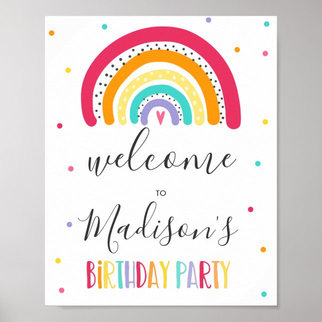 Affiche Rainbow Bright Birday Party (Devant)