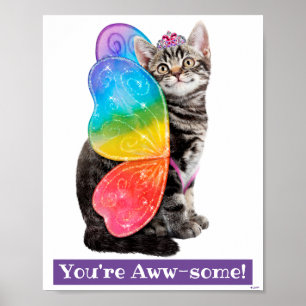 Affiche Rainbow Butterfly Princess Kitten