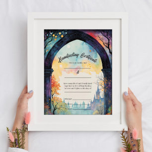 Affiche Rainbow Castle Garden Path Handfasting Certificate