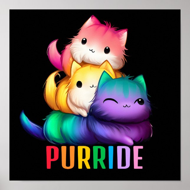 Affiche Rainbow Cats Purride Black (Devant)