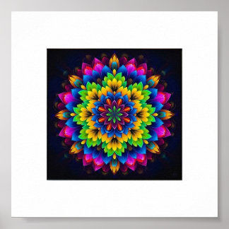 Affiche "Rainbow Chakra Mandala - Sacred Geometry Art"