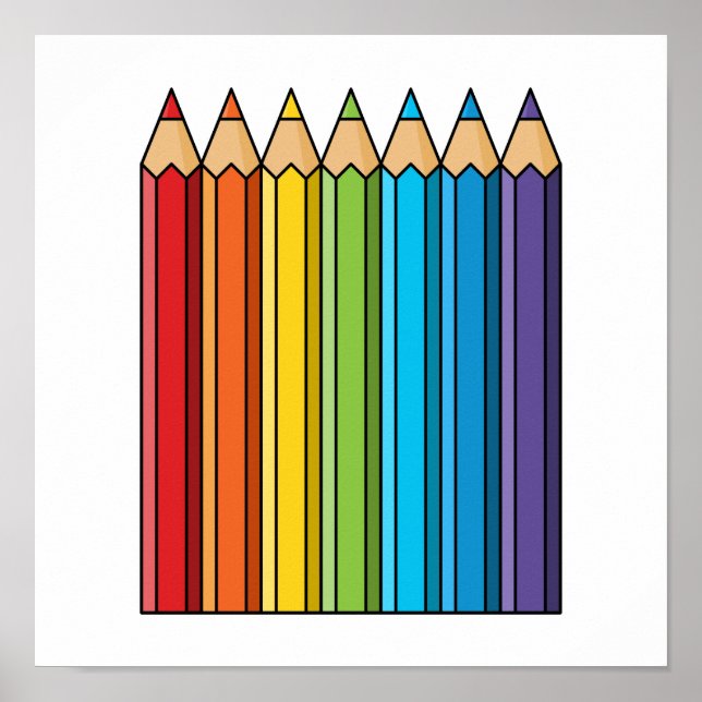 Affiche Rainbow Coloring Pencils (Devant)
