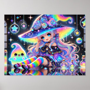 Affiche Rainbow Cosmic sorcier Imaginaire lunaire