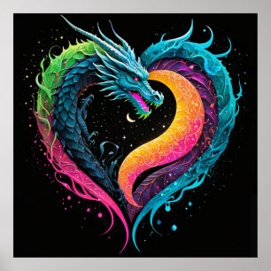 Affiche Rainbow Dragon Heart