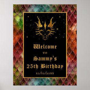 Affiche Rainbow Dragon Scales Gold Anniversaire Bienvenue