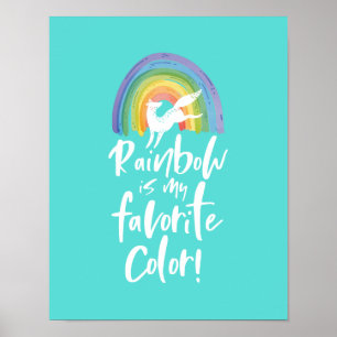 Affiche Rainbow Est Ma Couleur Favorite Leaping Fox Rainbo