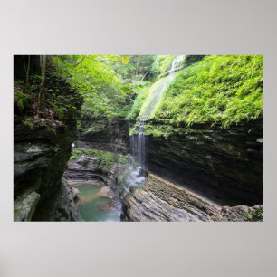 Affiche Rainbow Falls, Watkins Glen, NY