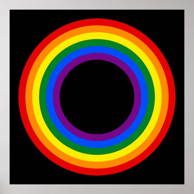 Affiche RAINBOW FLAG BUTTON + your sign or text (Devant)