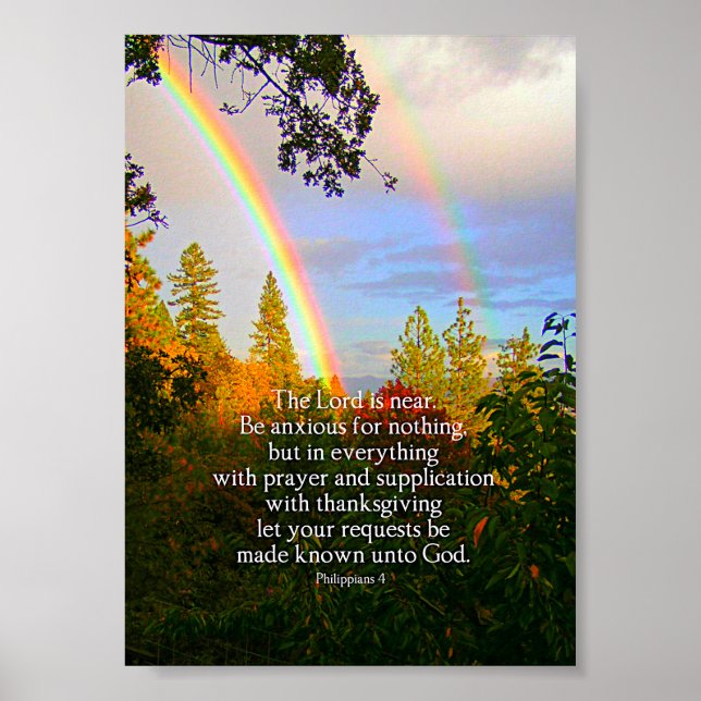 Affiche Rainbow Forest Écriture chrétienne Bible Verse (Devant)