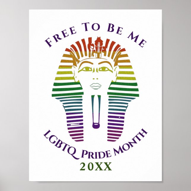 Affiche Rainbow Gay LGBTQ  Pride Month Free To Be Me (Devant)