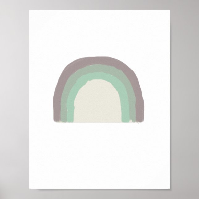 Affiche Rainbow Green Ombre Peinture Nursery Art (Devant)
