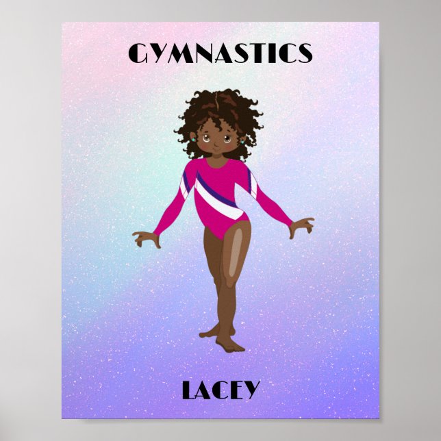 Affiche RAINBOW GYMNASTICS GIRL'S Personalized (Devant)