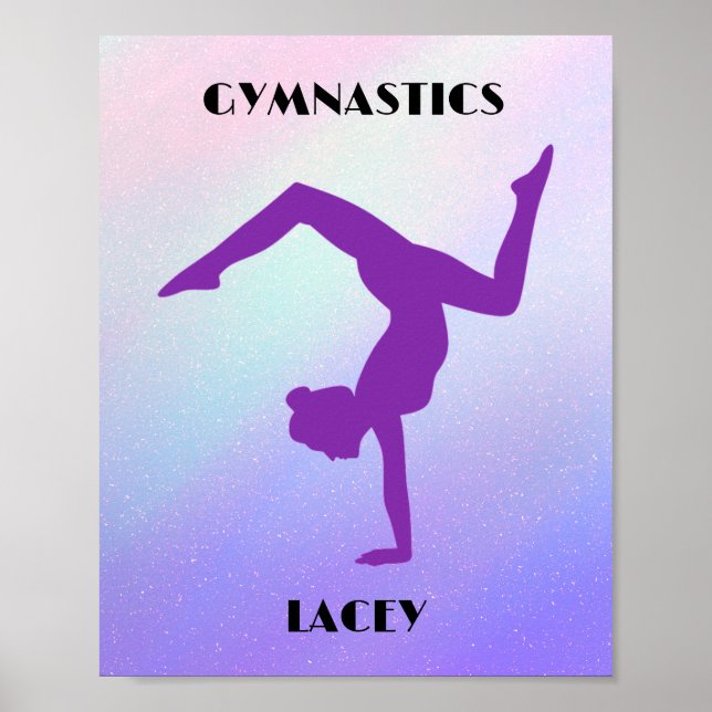 Affiche RAINBOW GYMNASTICS GYMNAST Personnalisé (Devant)
