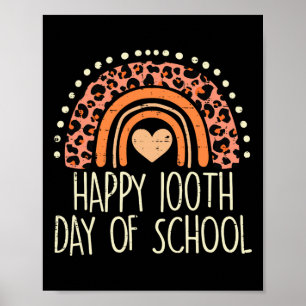 Affiche Rainbow Happy 100th Day School Cute 100 Days Ensei
