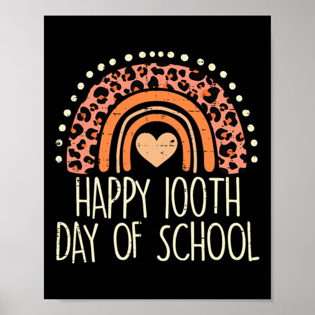 Affiche Rainbow Happy 100th Day School Cute 100 Days Ensei (Devant)