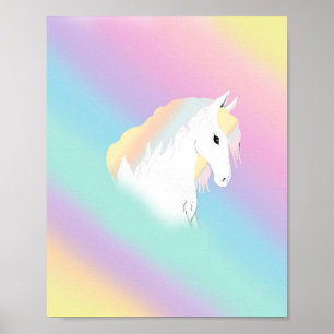 Affiche Rainbow Horse Unicorn Equestrium Girly
