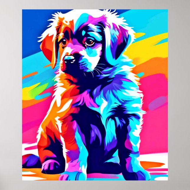 Affiche Rainbow Hug Dog Art (Devant)
