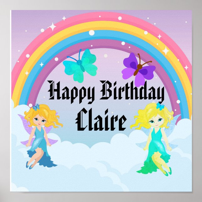 Affiche Rainbow Joyeux anniversaire (Devant)