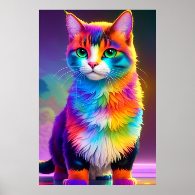Affiche Rainbow Kitty Chat (Devant)
