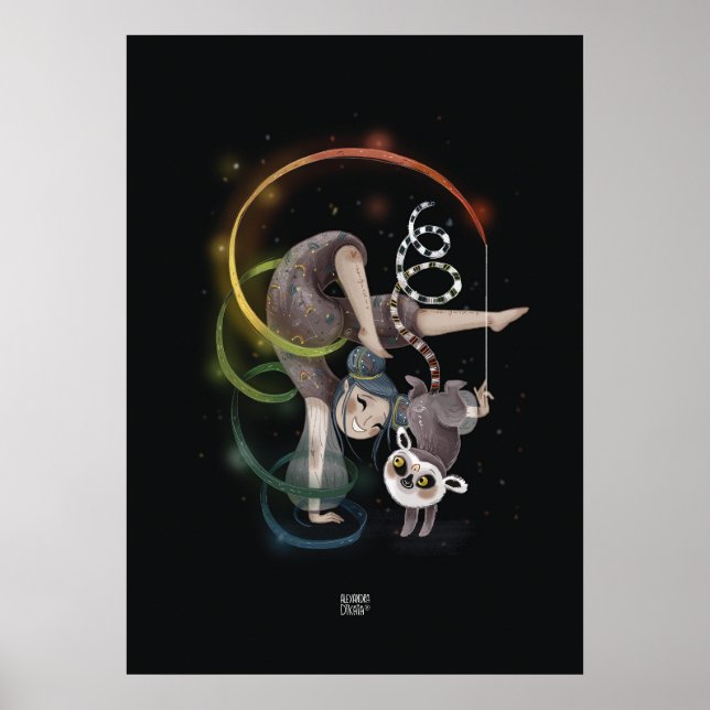 Affiche RAINBOW LEMUR par Alexandra Dikaia (Devant)