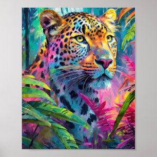 Affiche Rainbow Leopard coloré Art Abstrait moderne