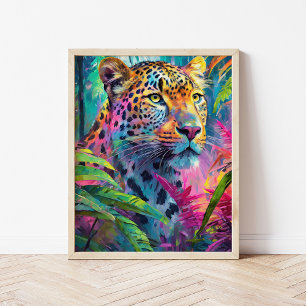 Affiche Rainbow Leopard coloré Art Abstrait moderne