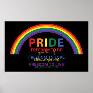 Affiche Rainbow LGBTQ Pride est Freedom Gay Rights