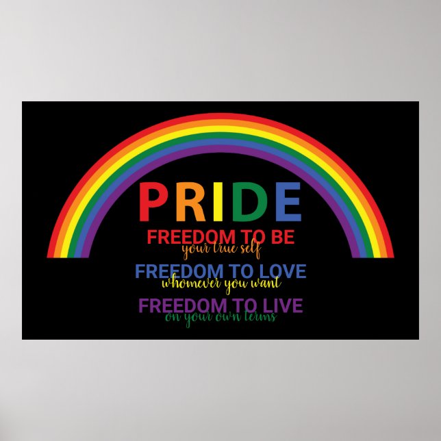 Affiche Rainbow LGBTQ Pride est Freedom Gay Rights (Devant)