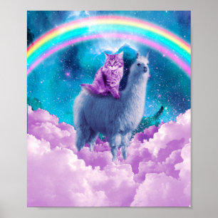 Affiche Rainbow Llama - Cat Llama