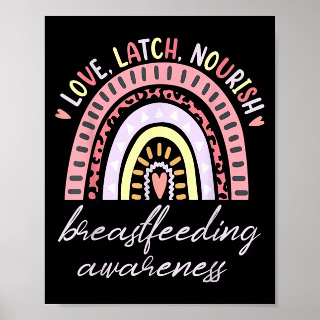 Affiche Rainbow Love Latch Nourish Breastfeeding Awareness (Devant)