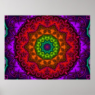 Affiche Rainbow Mandala