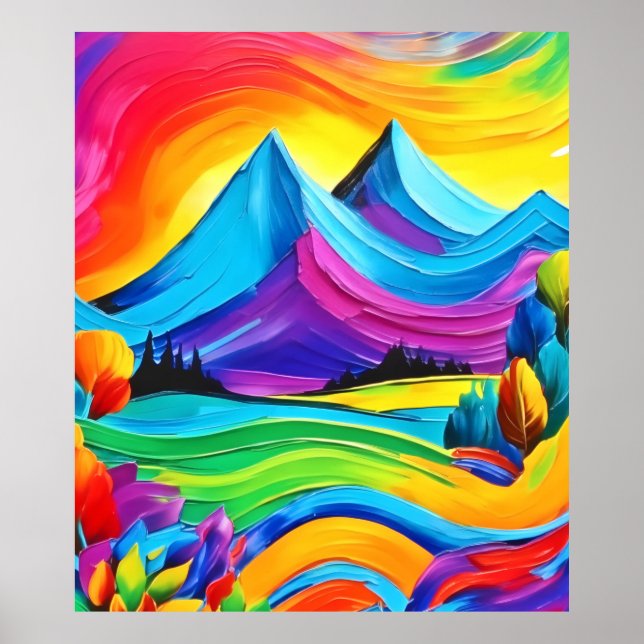 Affiche Rainbow Mountain Majesty Art (Devant)