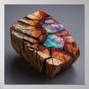 Affiche Rainbow Opalized Wood - Petrifié Forest Gem