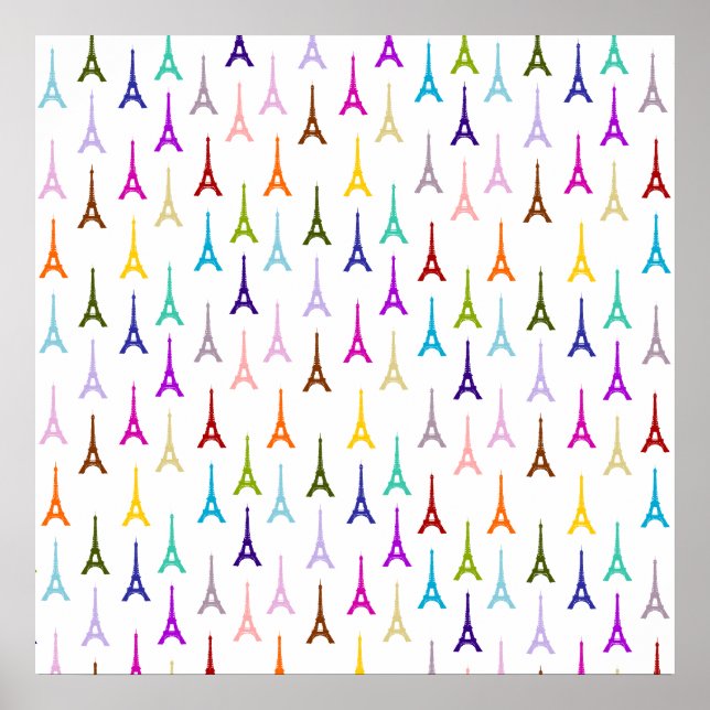 Affiche Rainbow Paris Tour Eiffel motif (Devant)