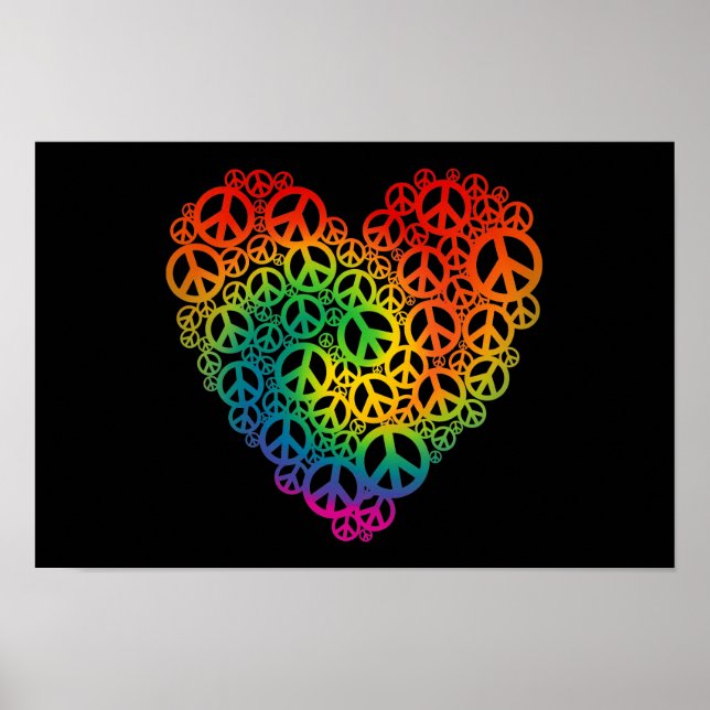 Affiche Rainbow Peace Heart (Devant)