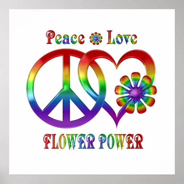 Affiche Rainbow Peace Love Power (Devant)