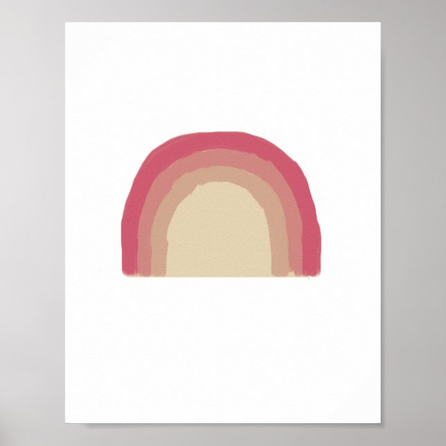 Affiche Rainbow Pink Ombre Peinture Nursery Art (Devant)