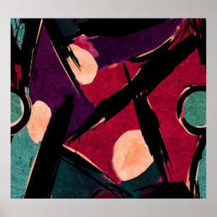 Affiche Rainbow Streaks : Texture acrylique Abstraite