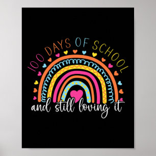 Affiche Rainbow Student Happy 100 Jours De Fille D'École