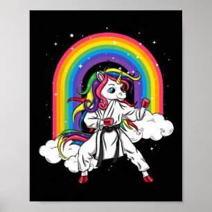Affiche Rainbow Unicorn Karate Taekwondo Mixed martial art