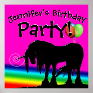 Affiche Rainbow Unicorn Party