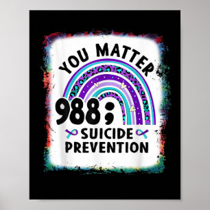 Affiche Rainbow You 988 Prévention du suicide Sensibilisat