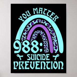 Affiche Rainbow You 988 Prévention du suicide Sensibilisat