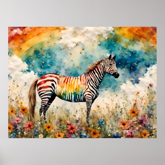 Affiche Rainbow Zebra (Devant)