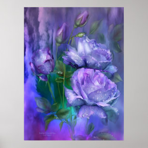 Affiche Raindrings Sur Lavender Rose Poster/Imprimer
