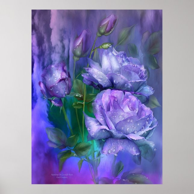 Affiche Raindrings Sur Lavender Rose Poster/Imprimer (Devant)
