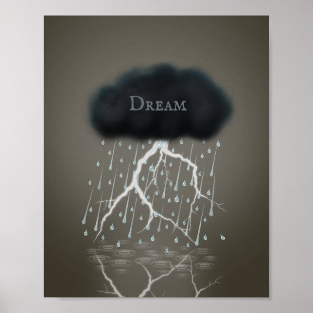 Affiche Rainstorm in Sepia Dreamscape Surreal Personalized (Devant)